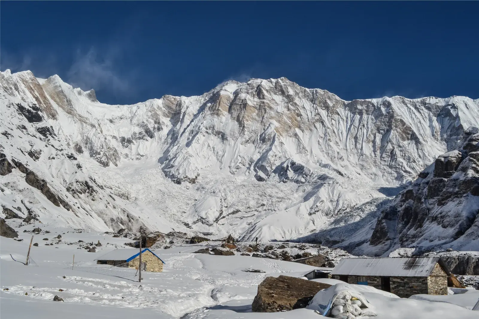 Annapurna Base Camp under fresh snow